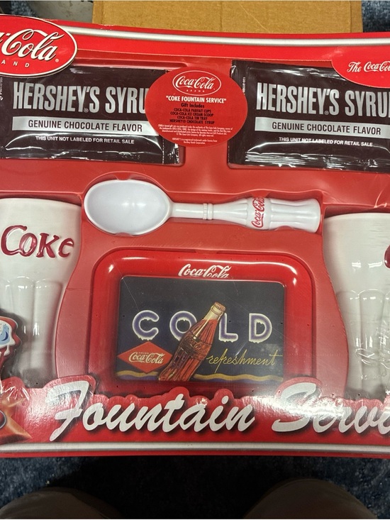 Coca Cola Other - Coca-Cola Fountain Service Set Vintage parfait cups ice cream scoop tray Hershey